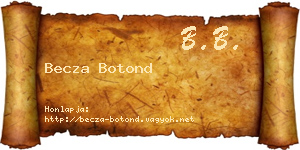 Becza Botond névjegykártya